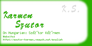 karmen szutor business card